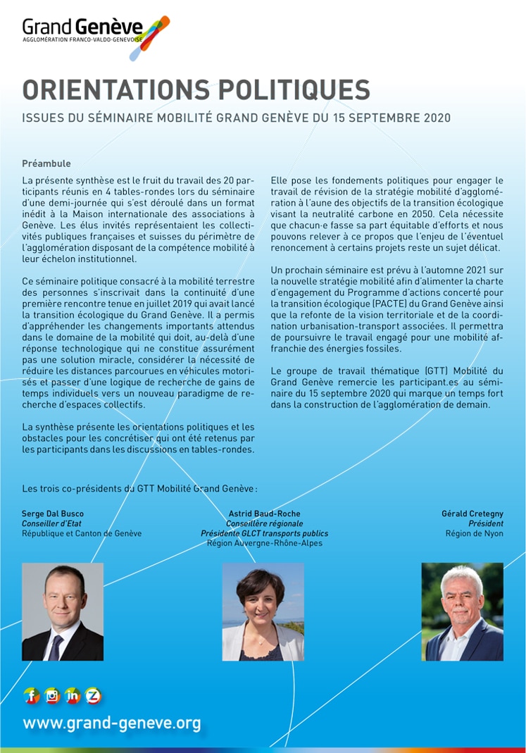 Synthèse séminaire mobilité 15 septembre 2020